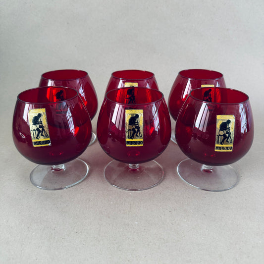 Copas Murano Rojo Set 6